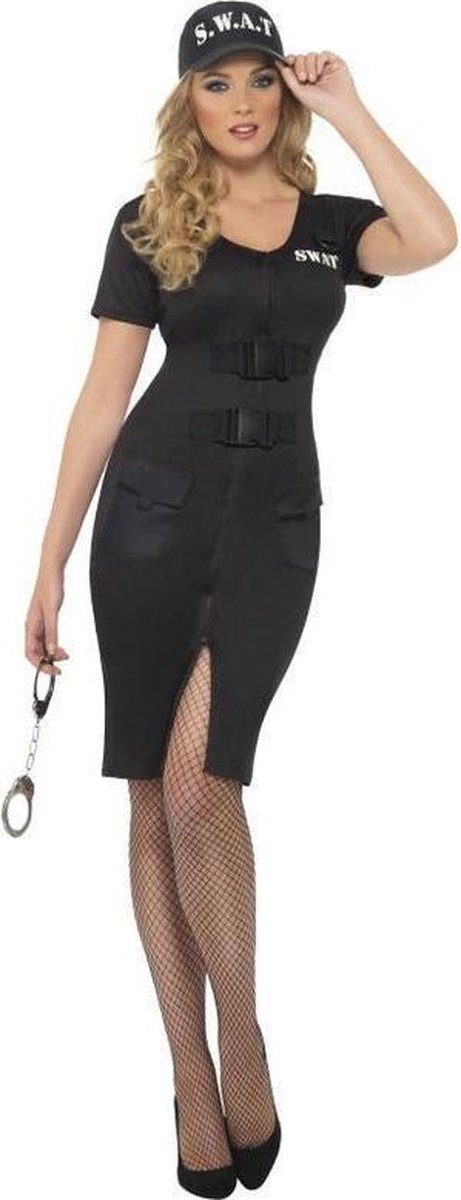 Politie & Detective Kostuum | Sexy Swat Jurk Vrouw | Medium | Carnaval kostuum | Verkleedkleding